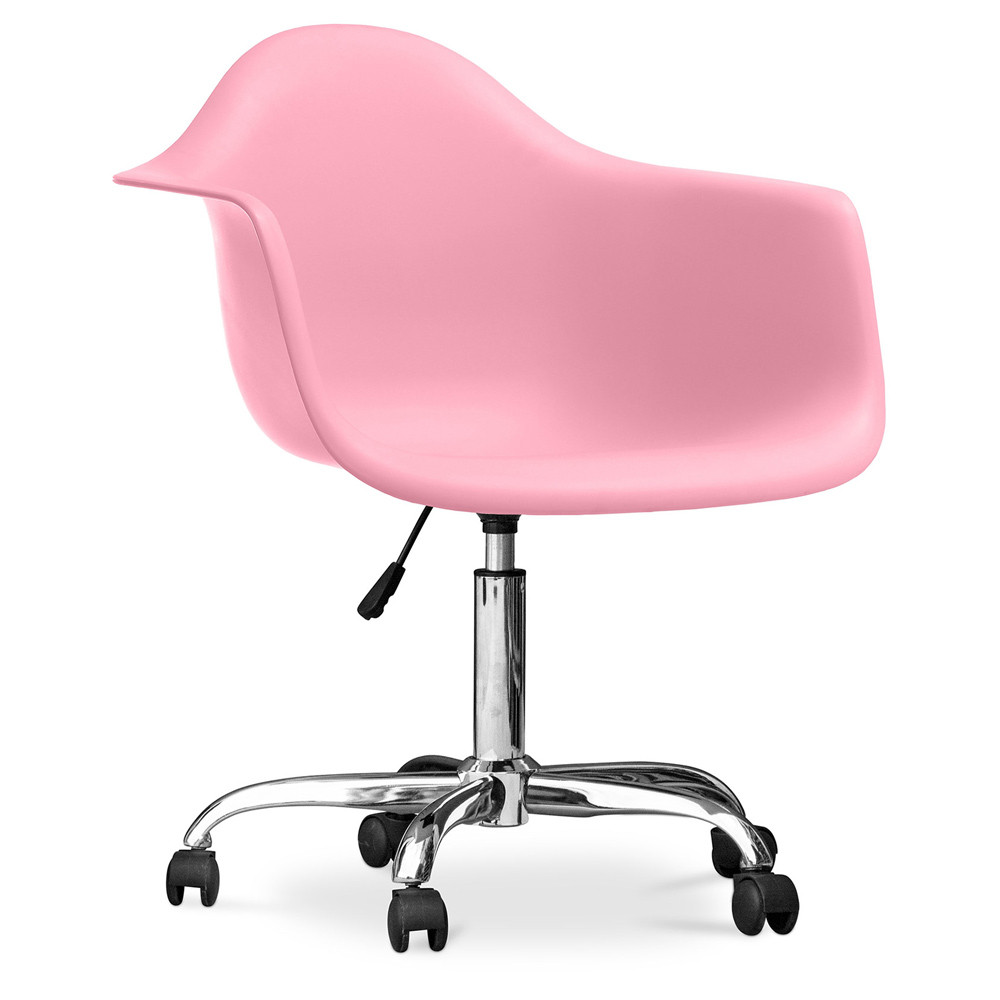Chaise De Bureau Iconik Avec Accoudoirs - Weston, Rose, Réglable En Hauteur, Design Ergonomique
