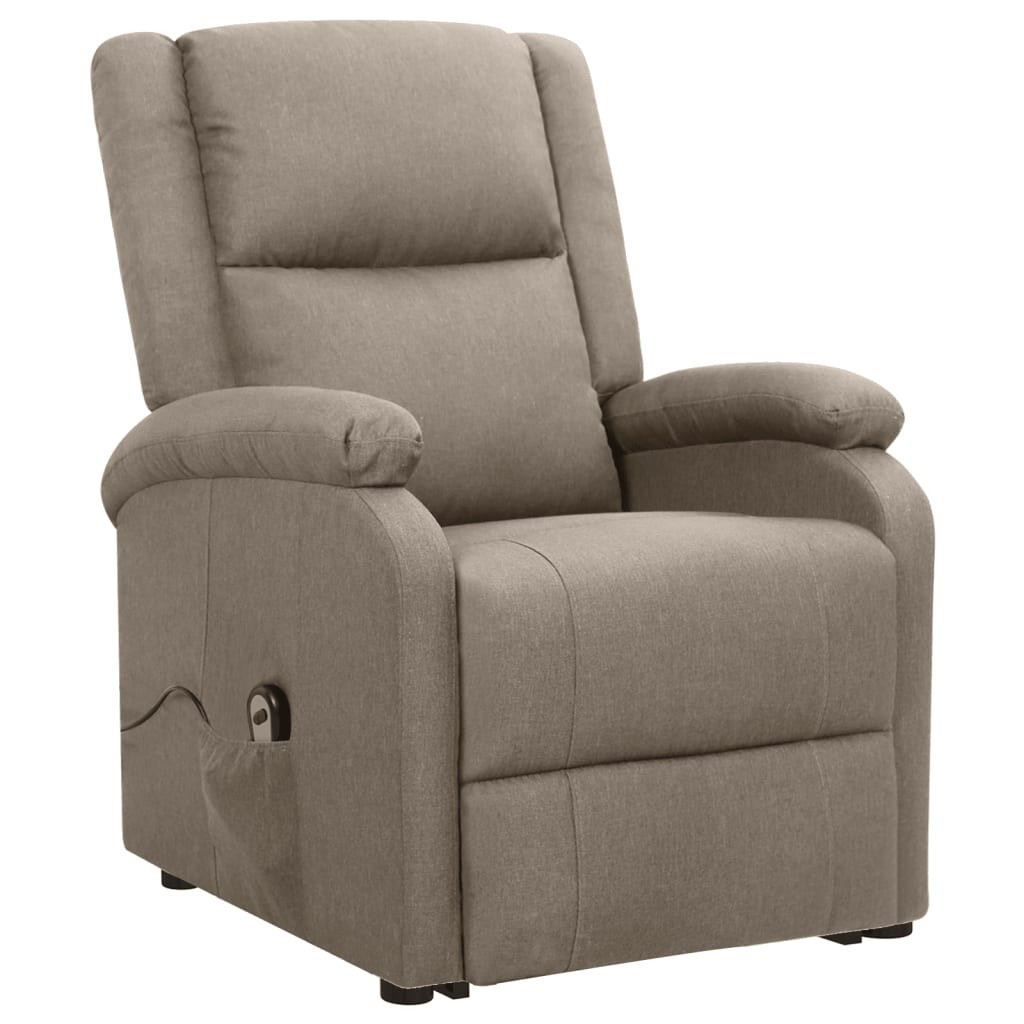 Fauteuil Releveur électrique Inclinable - Assistance Pour Se Lever - Dossier Et Repose-pieds Réglables - Tissu Taupe
