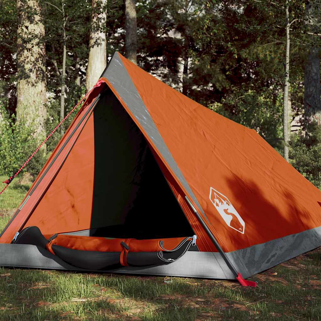 Vidaxl vidaXL Tente de camping 2 personnes gris et orange imperméable