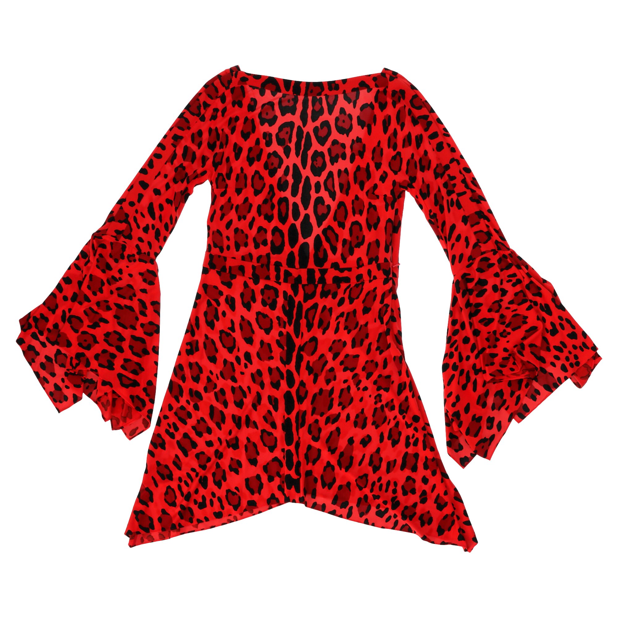 Tom Ford Robe courte dos nu à imprimé léopard Tom Ford en viscose rouge