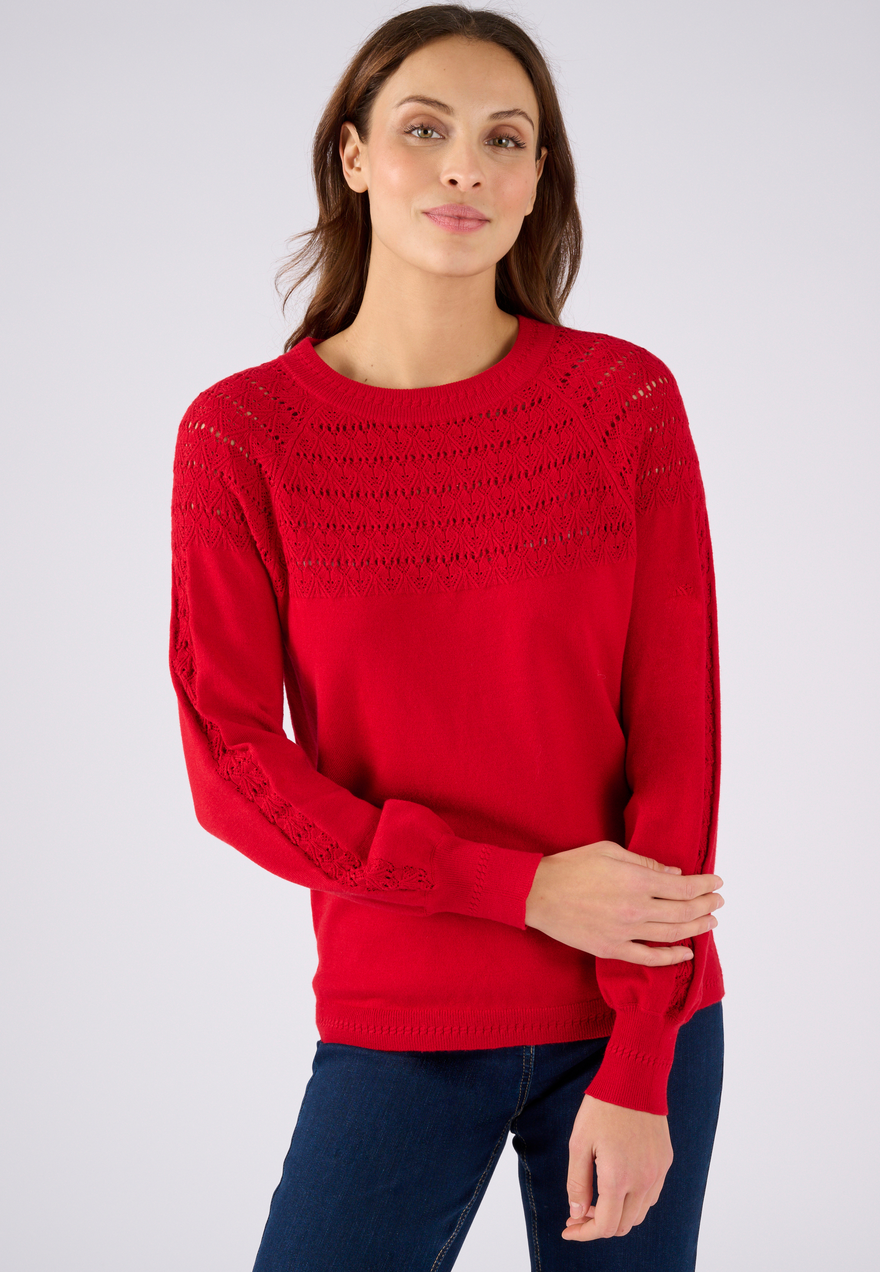 Pull Femme Damart - Maille Fantaisie, Col Rond, Manches Longues, 100% Polyester - 10