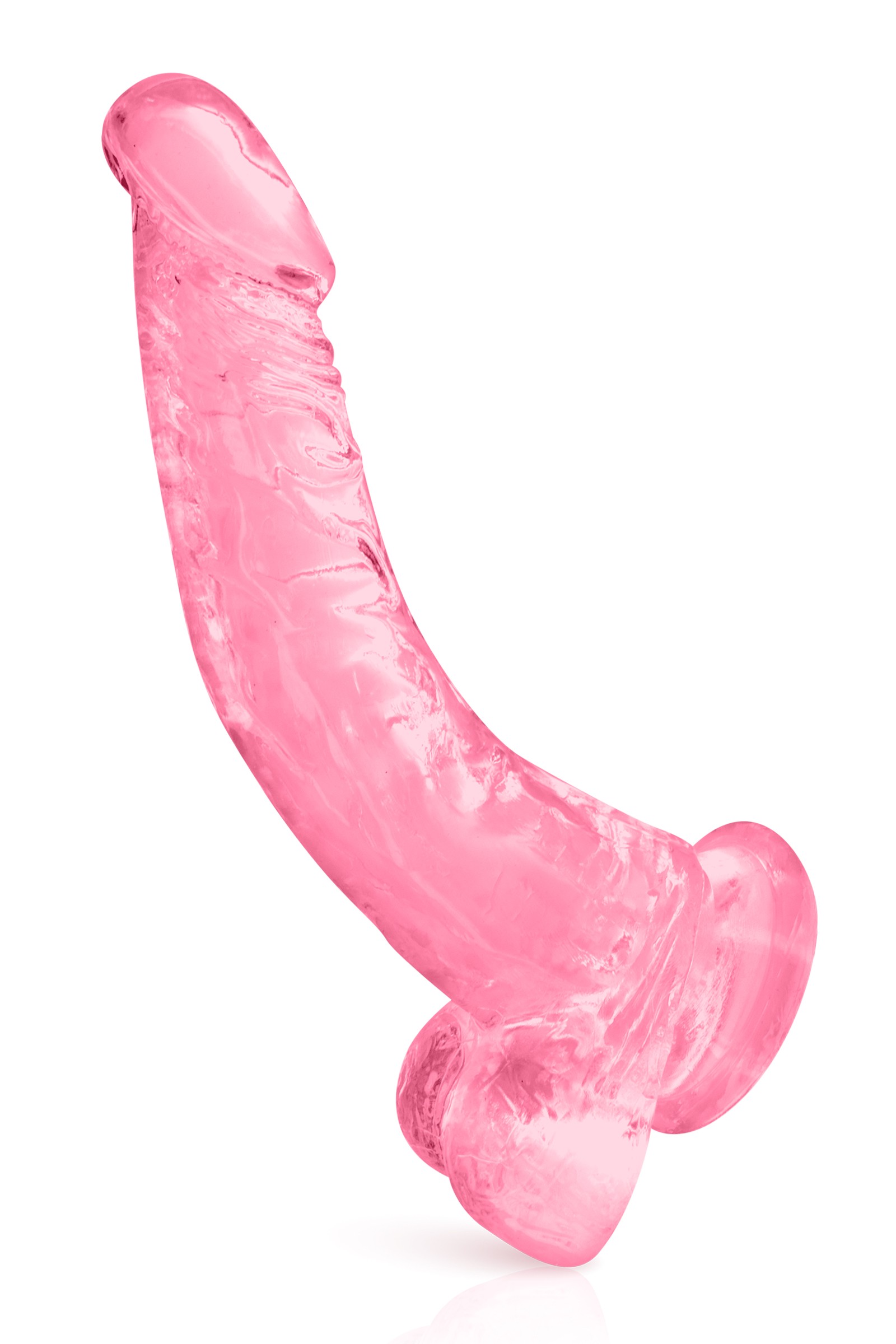 Funsex Gode jelly courbe rose ventouse taille XL 22cm