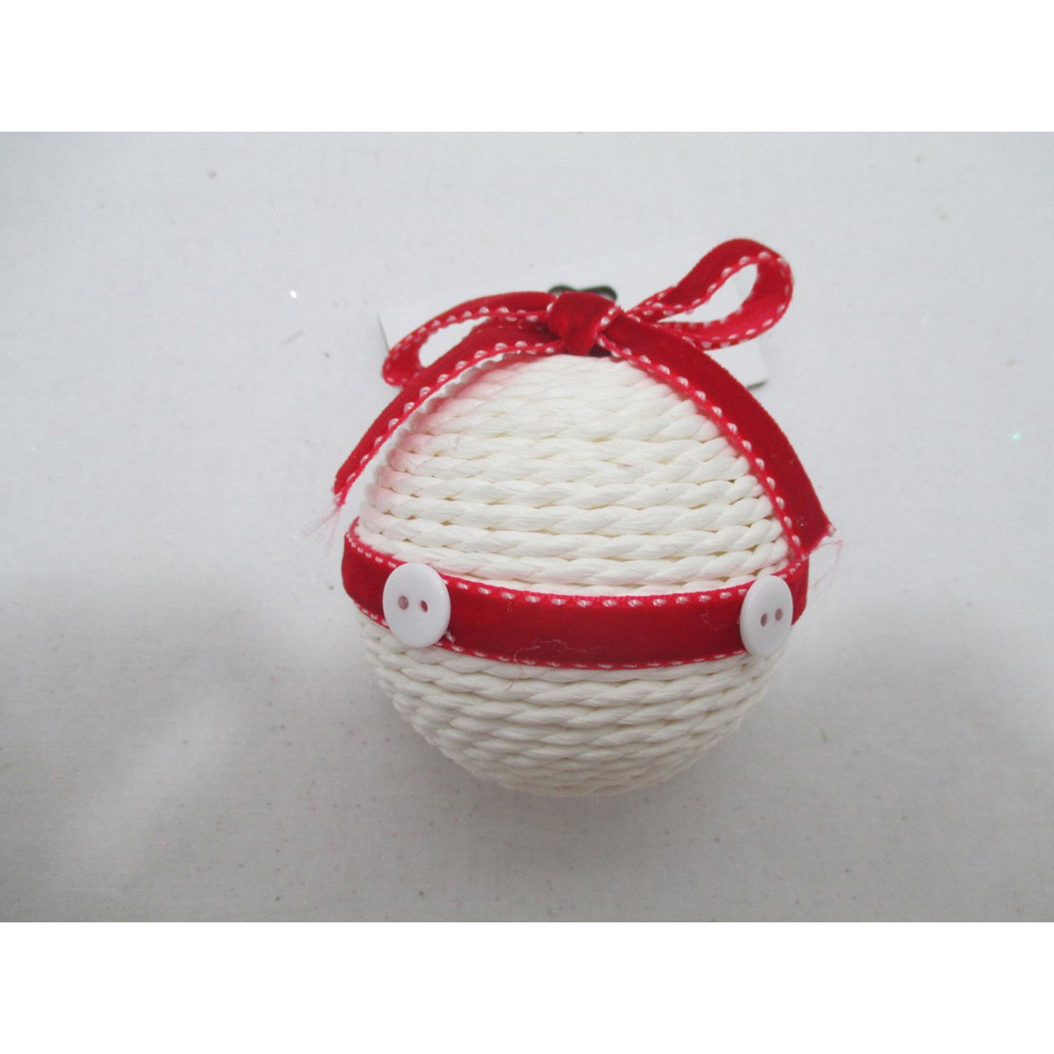 Feeric Christmas Boule de Noël Tissu - Blanc et rouge