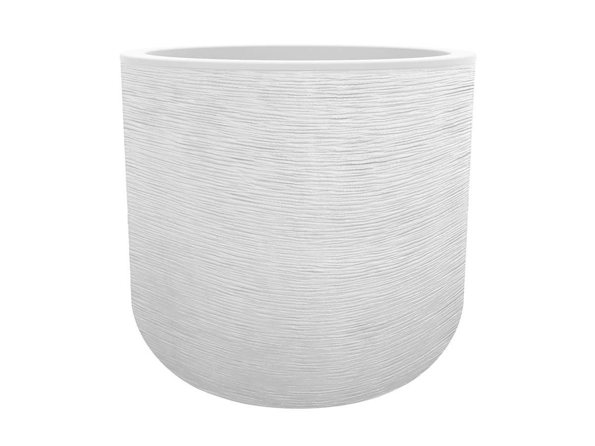 Eda Pot de fleurs rond en plastique Graphit Up blanc cérusé - Ø 50 cm - Eda