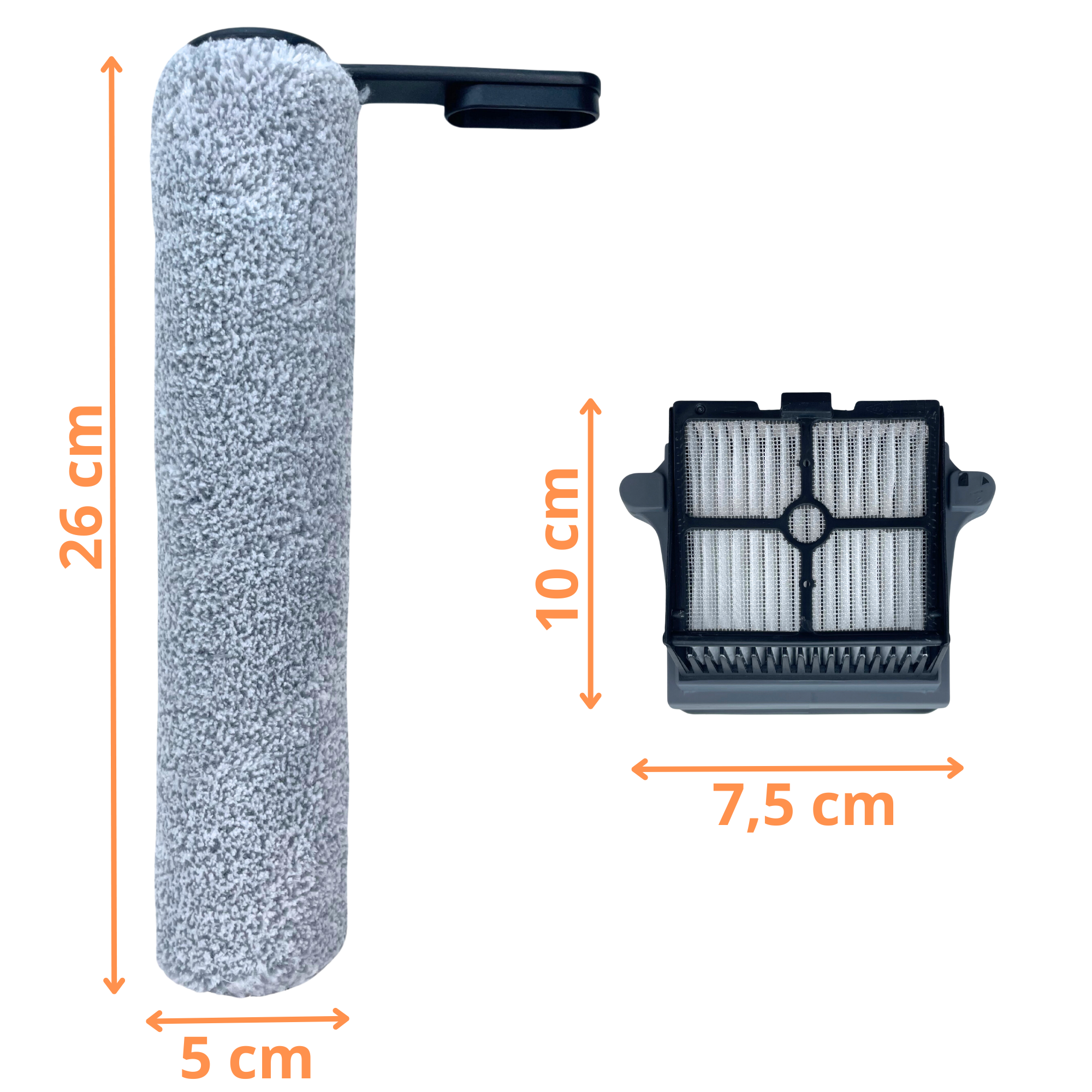 Rouleau De Brosse De Rechange Et Filtre HEPA Pour Tineco FLOOR ONE S7 Combo S7 Flashdryswitch S7 Aspirateur Humide Et Sec 2 Rouleaux De Brosse 2 Filtres 1 Brosse De Nettoyage 91856465