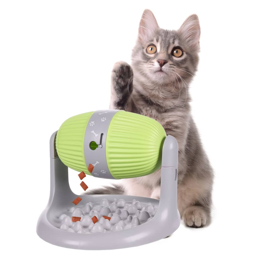 Flamingo FLAMINGO Distributeur de collations pour animaux plié Gris et vert