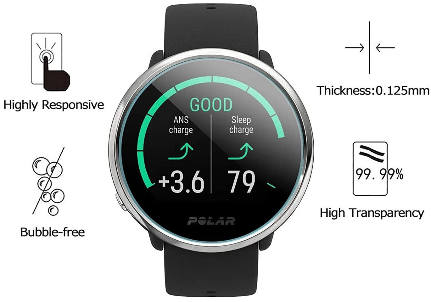 Acadeny[2 pezzi]Custodia compatibile con Amazfit Active Edge, nero nero Custodia protettiva a tutto tondo con protezione per lo schermo, [antimacchia] [antigraffio] Custodia protettiva in TPU