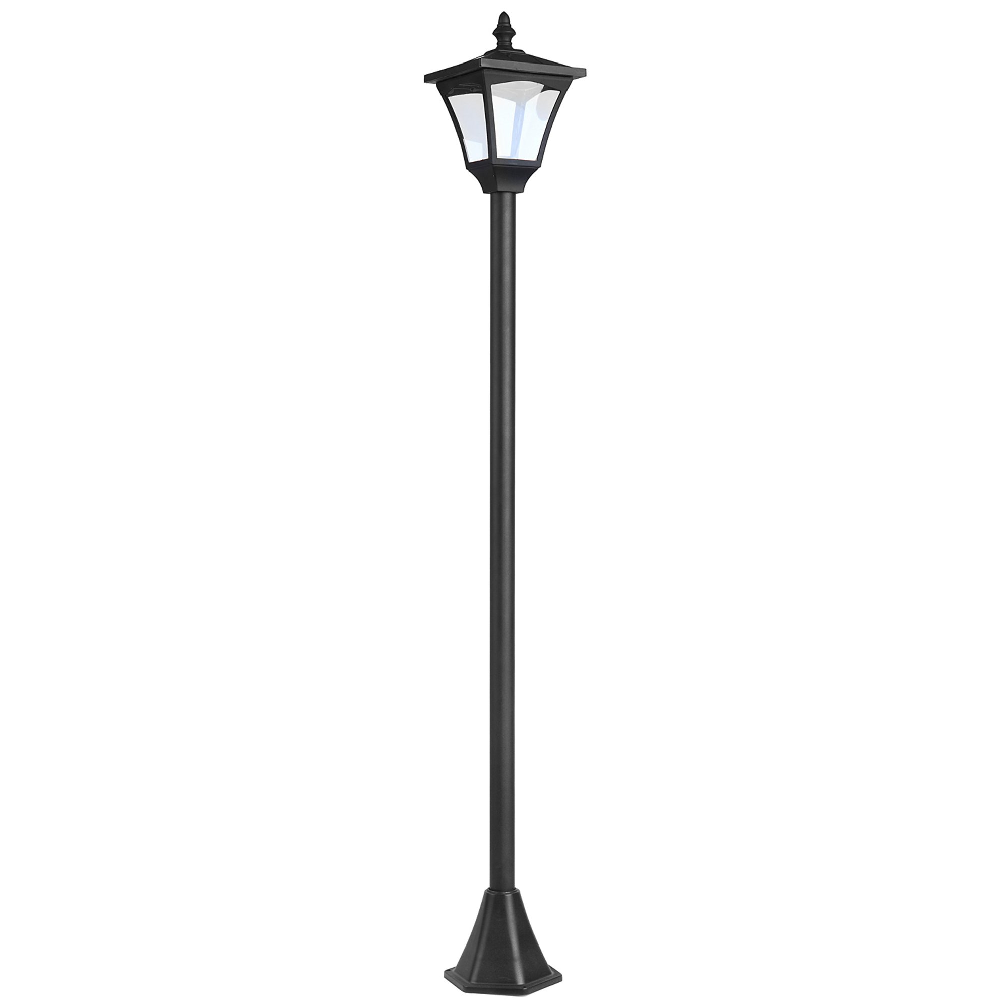 Homcom Outsunny Luminaire extérieur solaire lampadaire lanterne classique LED 10 Lm dim. 15L x 15l x 120H cm noir