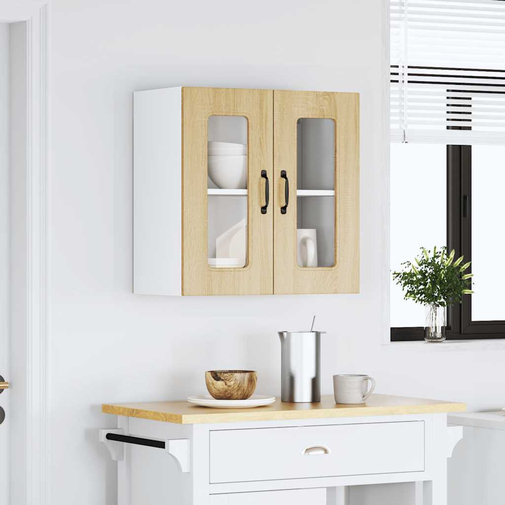 Armoire Murale D'angle De Cuisine Kalmar - Noir, Bois D'ingénierie, Dimensions 57x57x60 Cm, Charge Max 60 Kg