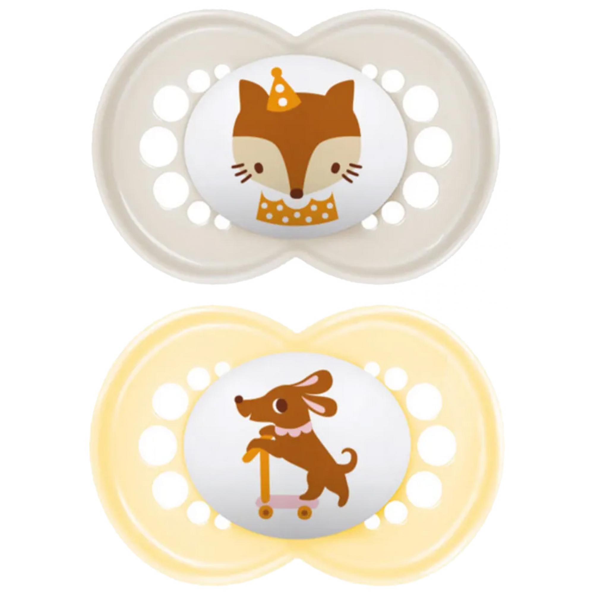 Mam MAM 2 Sucettes Original Animaux Dès 18 Mois (Modèle : Zèbre et Oiseau)