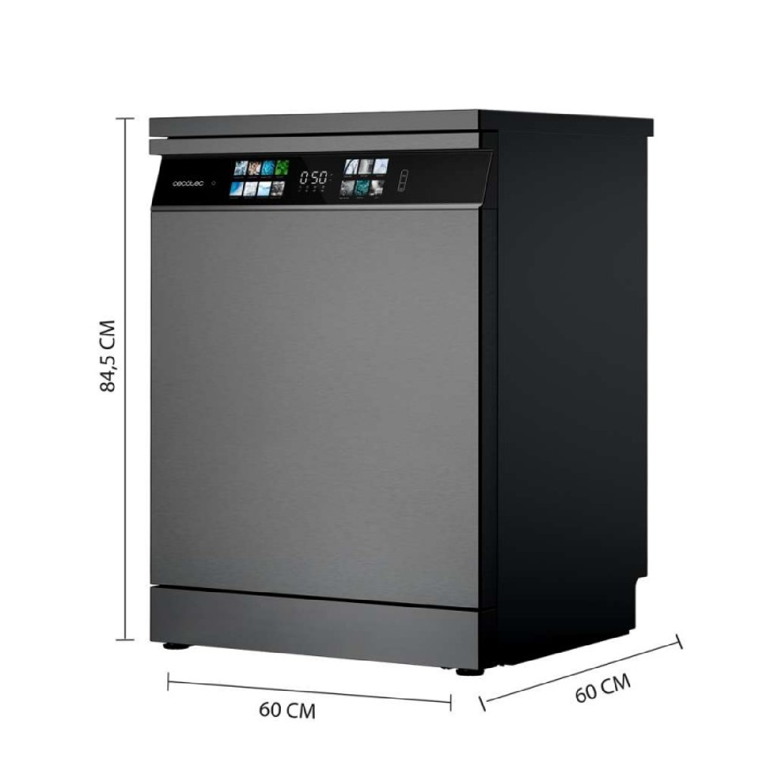 Lave-Vaisselle Cecotec Bolero 6800 Dark A 60 Cm - 14 Couverts, Moteur Inverter, 8 Programmes, Nettoyage Vapeur - 6