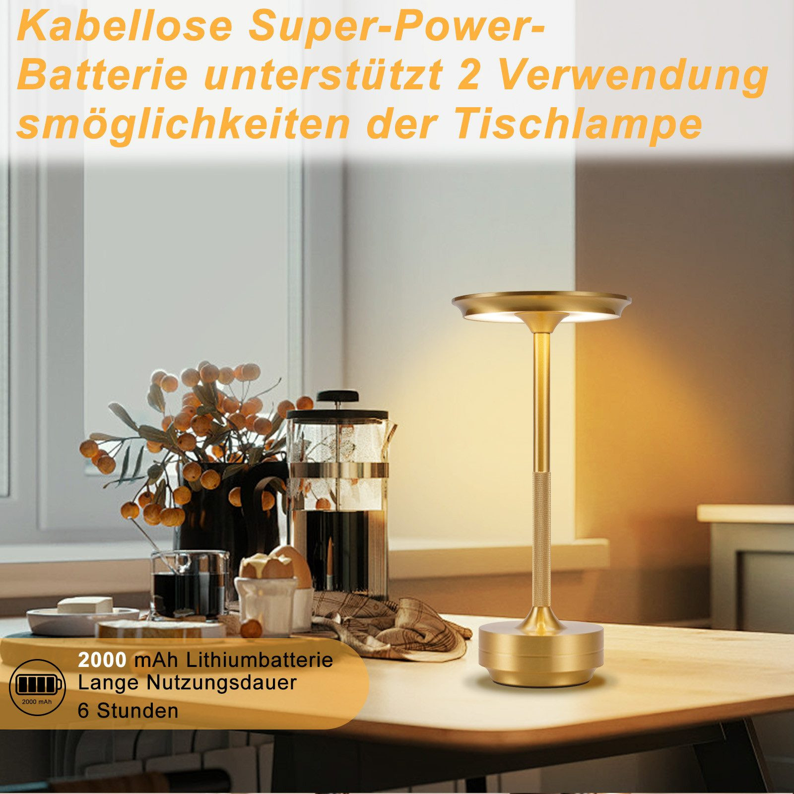 WARMLIO Lot De 2 Lampes De Chevet LED Tactiles à Intensité Variable - 8 Couleurs, Rechargeables USB, Minuterie Et Mémoire
