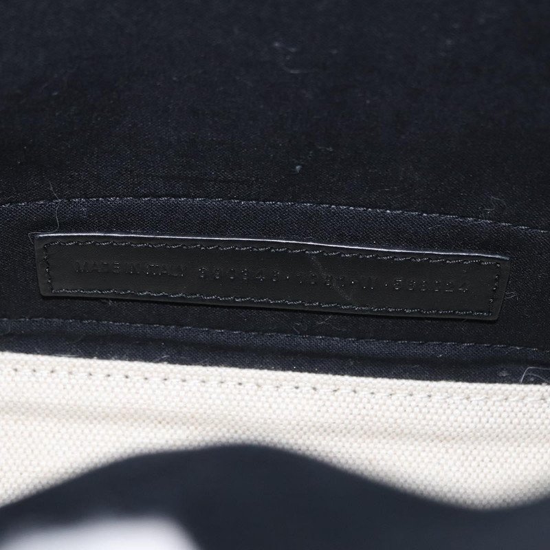 Balenciaga Cabas de lona azul marino con cuero mediano