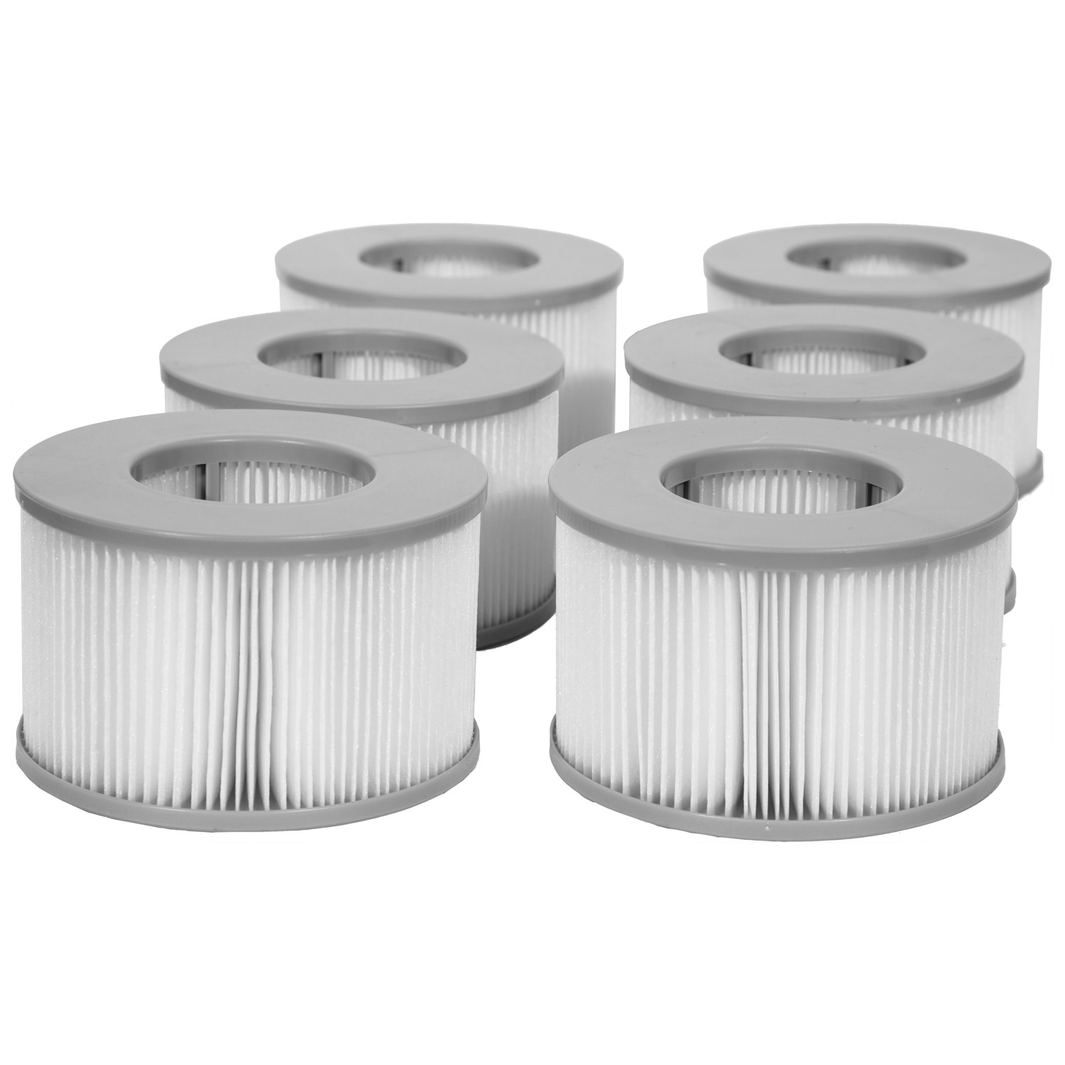Lot De 6 Cartouches Filtrantes Pour Spa Gonflable Mspa – Compatibles Modèles 2020 Et +, Ø 11 Cm X 8 Cm