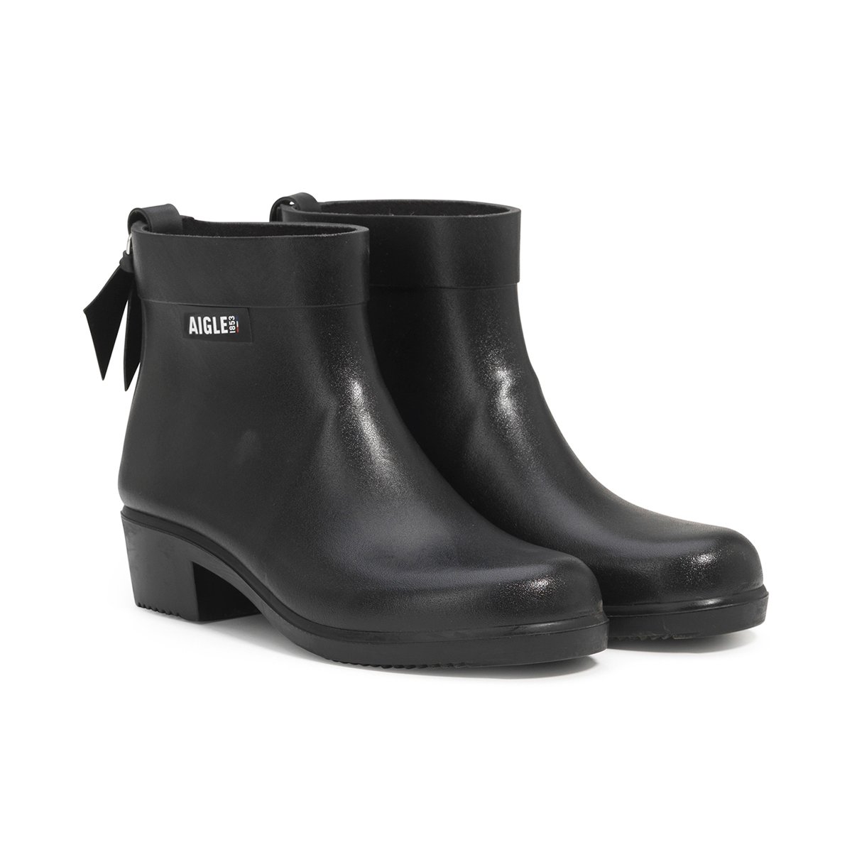 Aigle Bottines de pluie à talons imperméables MYRICA BOTTIL FEMME noir
