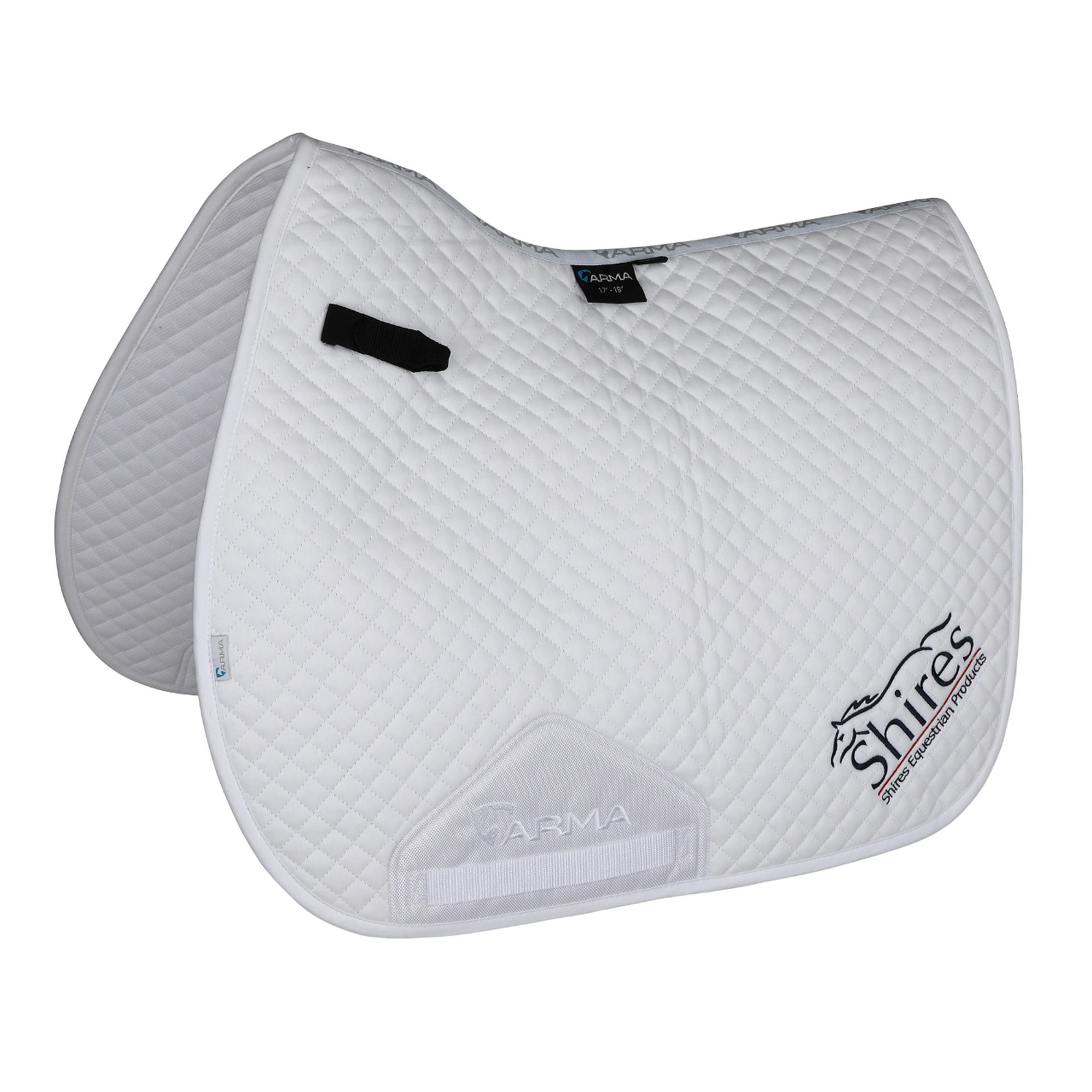 Arma ARMA - Tapis de selle GP pour chevaux SHIRES - Taille 38,1 cm-41,91 cm (Blanc)
