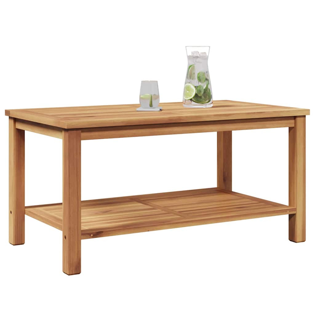 Table Basse En Teck Massif 50x35x45 Cm - Pour Extérieur, Avec Rangement, Style Moderne | Montage Facile, Résistant Aux Intempéries
