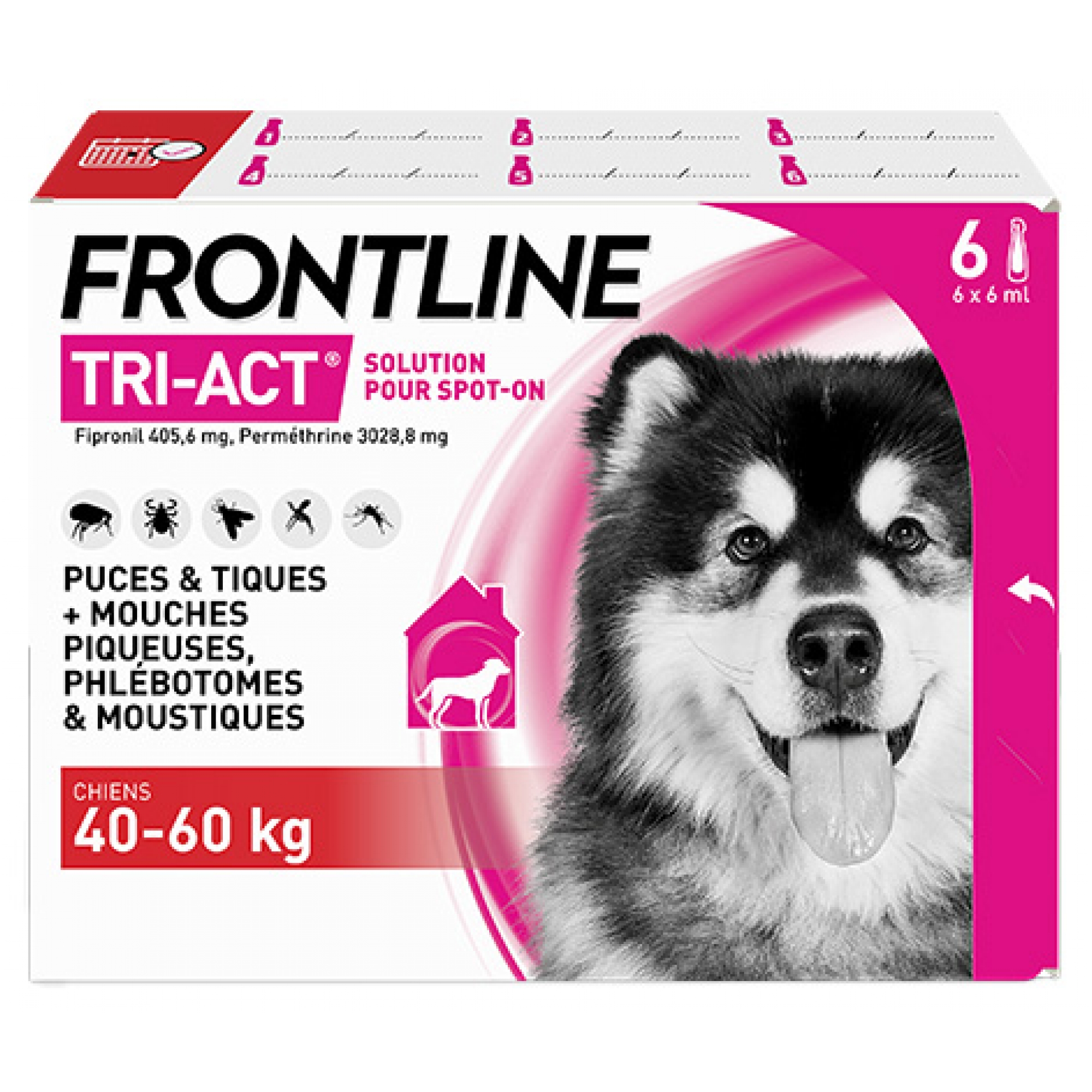 Frontline Frontline Tri-Act Chiens 40-60Kg 6 Pipettes
