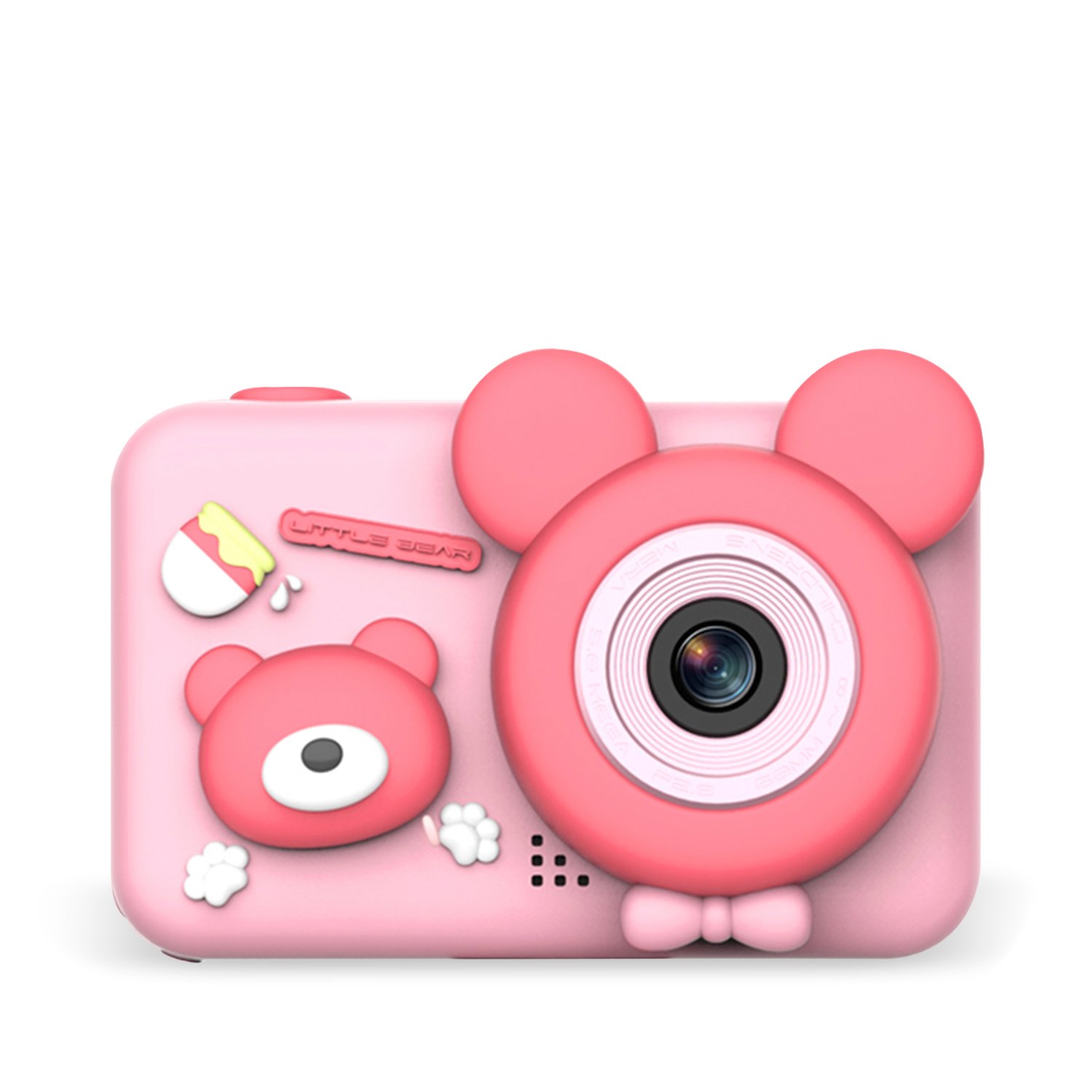 Dam DAM Appareil photo numérique, design Bear, avec photos 26mpx et vidéo FHD pour enfants. Écran de 2 pouces. Comprend un trépied avec fonction grip.