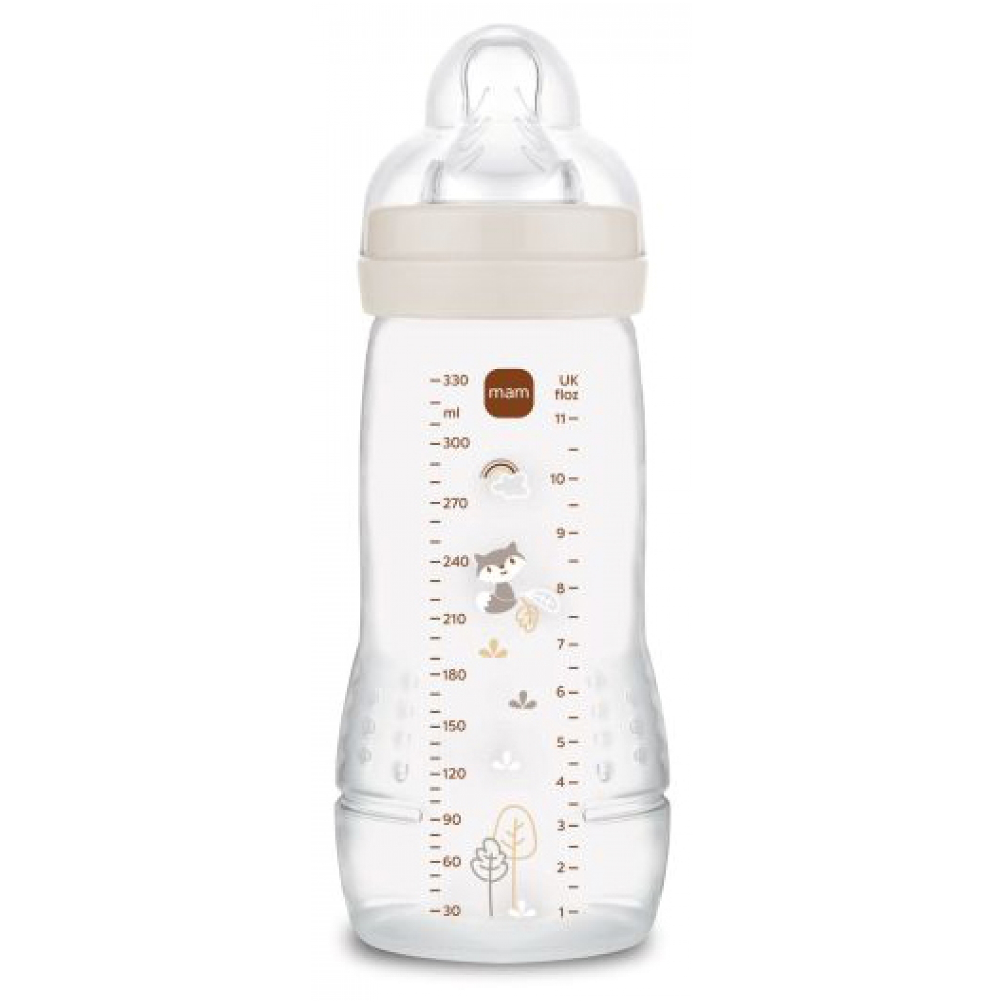 Mam MAM Easy Active Biberon 2ème Âge Débit Très Rapide 330 ml 6 Mois et + (Couleur : Sable)
