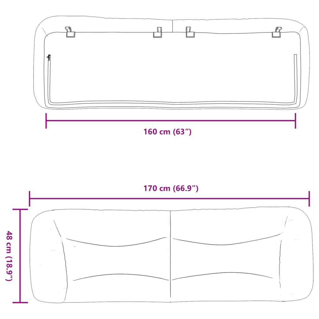 Coussin De Tête De Lit Crème 160 Cm - Tissu Polyester Doux, Rembourrage Fibre - Pour Lit Sans Tête De Lit Ou En Complément