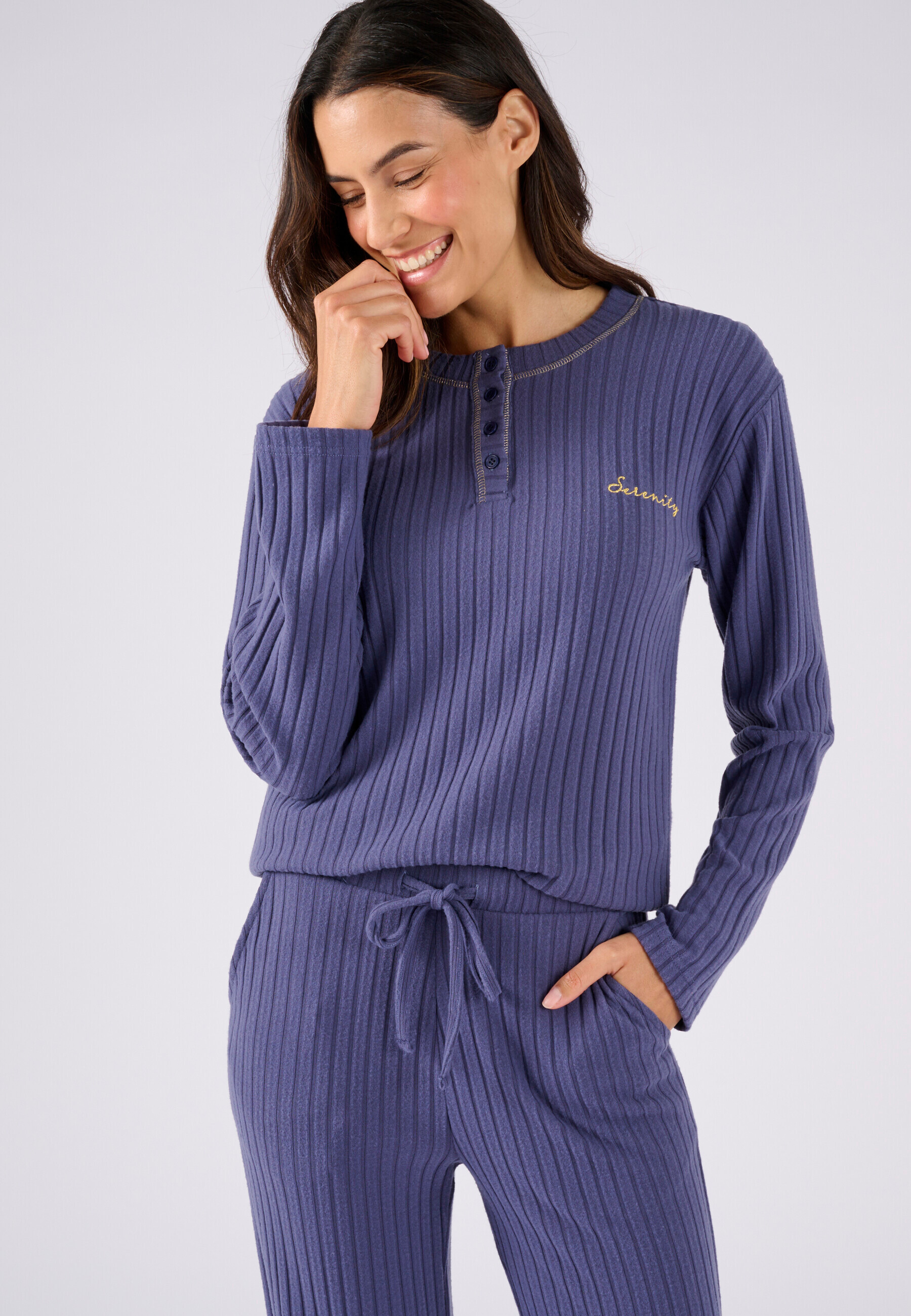 Pyjama Maille Côtelée, Intérieur Légèrement Gratté - Damart - Rose