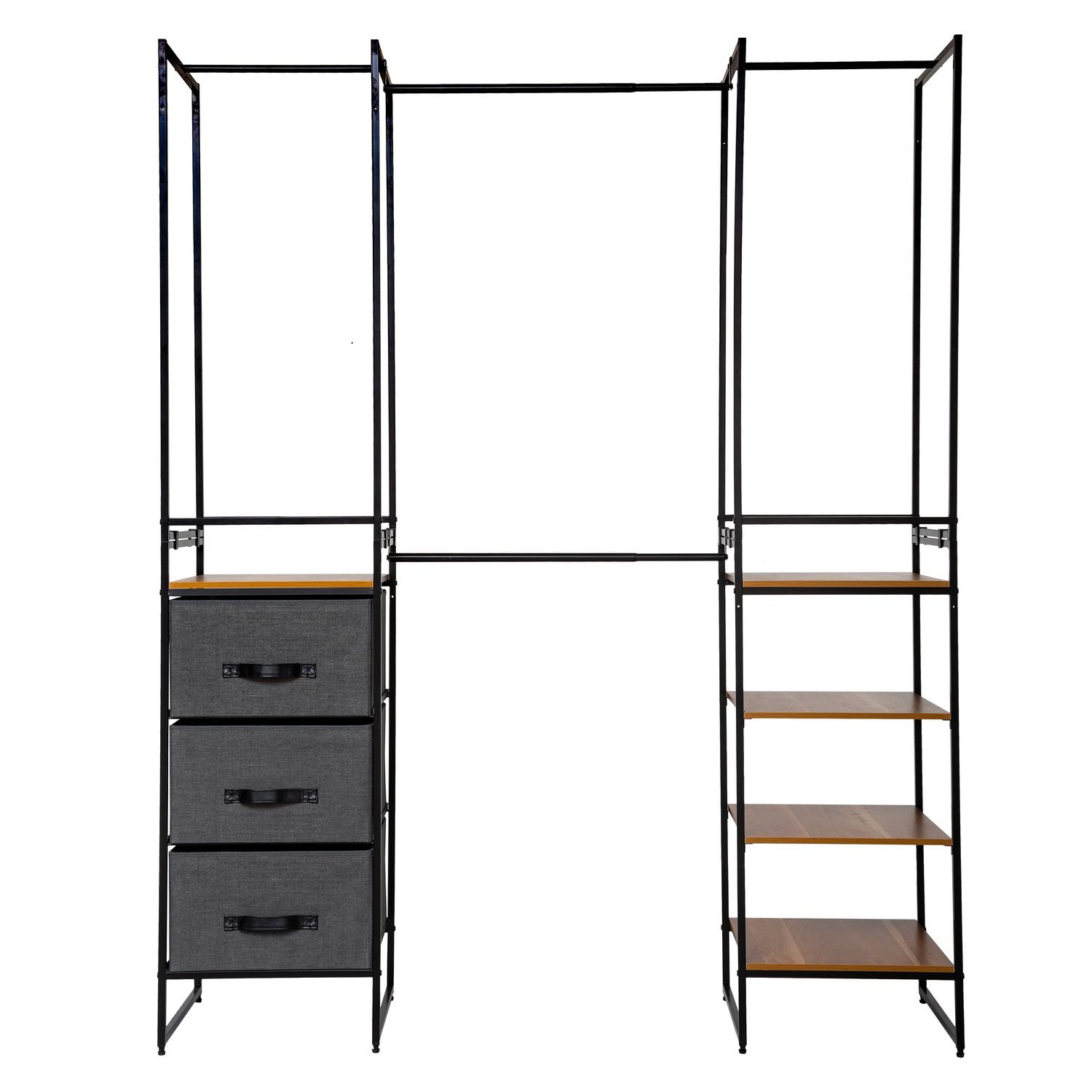 Five Penderie 6 pièces modulable - Noir et Bois
