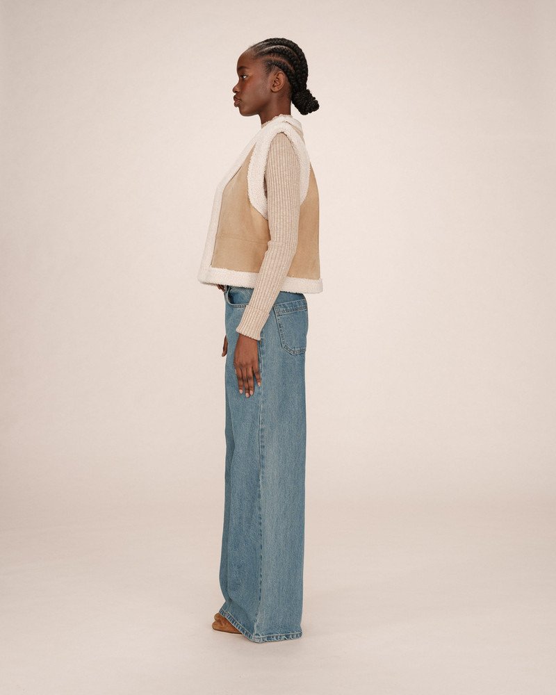 Sohen Veste en daim et shearling sable Sohen - 4250