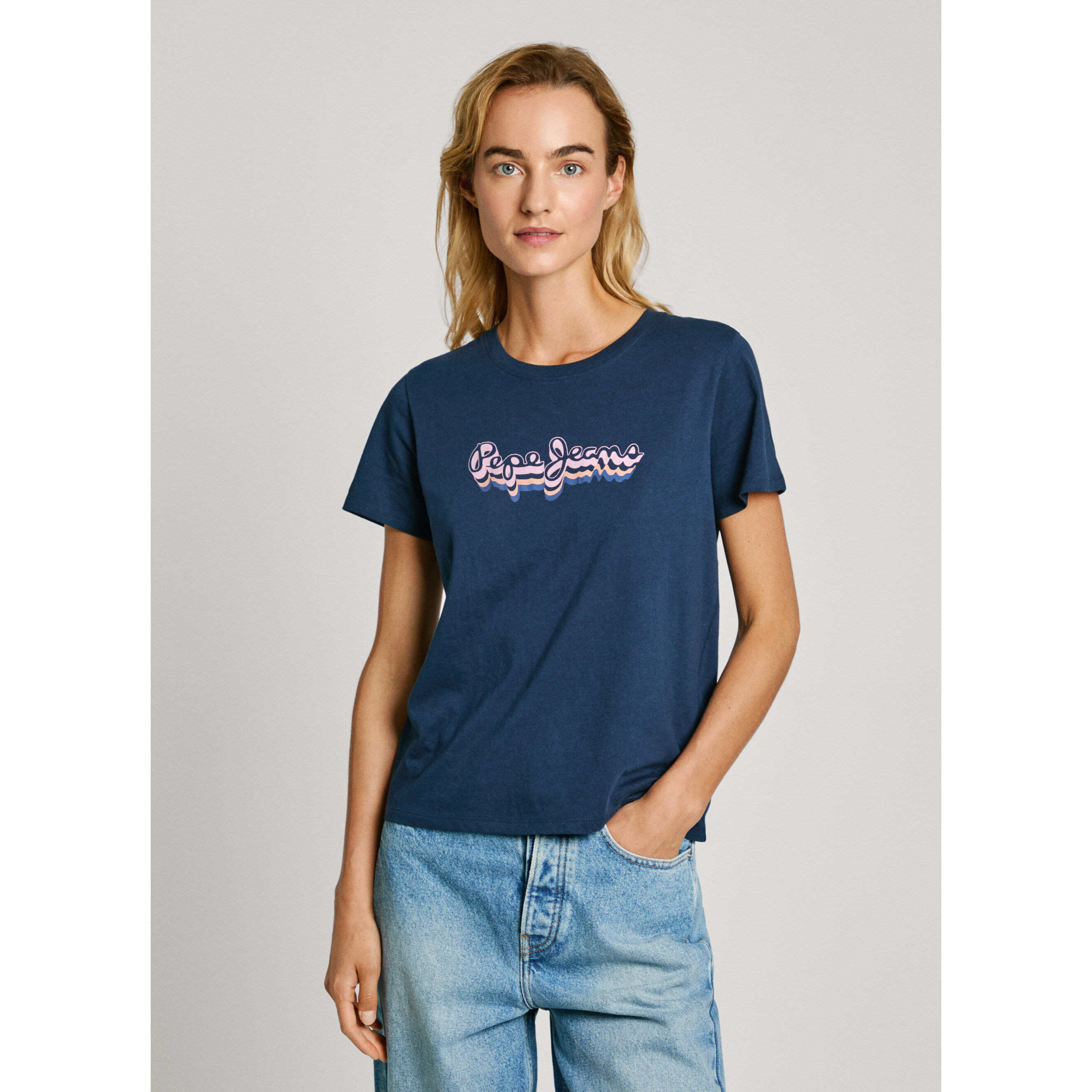 Pepe Jeans Cameo T-Shirt Donna, Maniche Corte, Regular Fit, Girocollo, Con Stampa