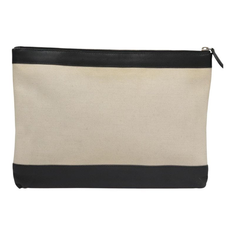 Balenciaga Estuche de cremallera marino de lona y cuero XL