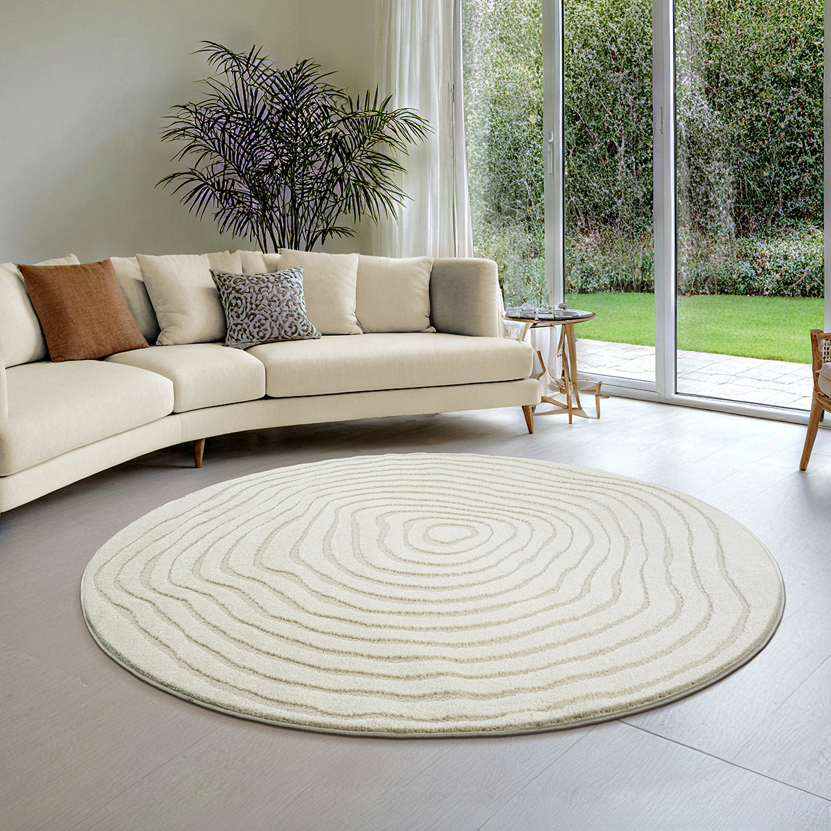 Tapis Everest Effet 3D Crème 200x290cm - Moderne Et Doux Pour Salon